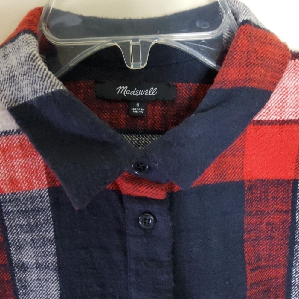 Madewell Red and Black Casual Button Up Shirt Size S - Picture 4 of 7